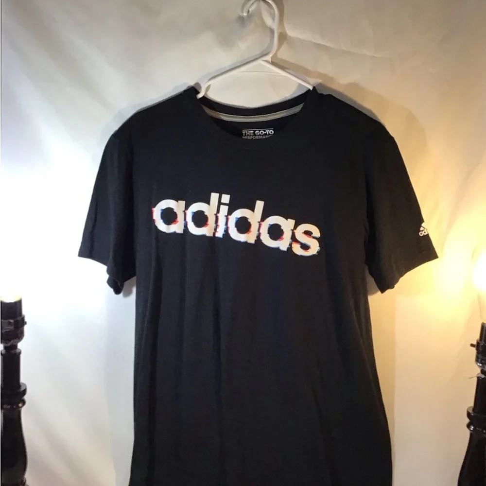 Adidas Men's Black Tee with White Logo